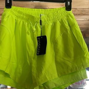 Women's Neon Green Athletic Shorts